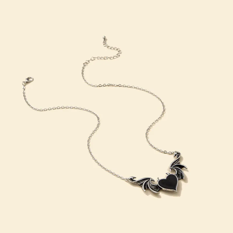 Aesthetic Goth Devil Heart Barbed Wire Choker Necklace Punk Hip Hop Jewelry Y2K Vampire Little Thorns Chain Choker Gift