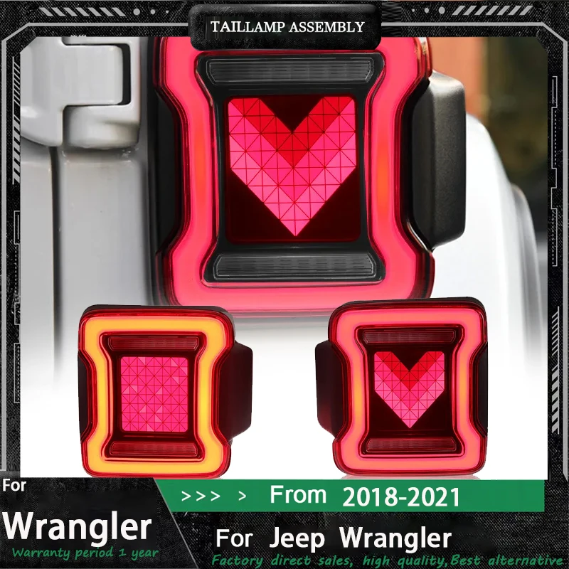 Fit for Jeep Wrangler JL 2018-21 tail light assembly,modifying into LED running lights, brake lights and streaming turn signals