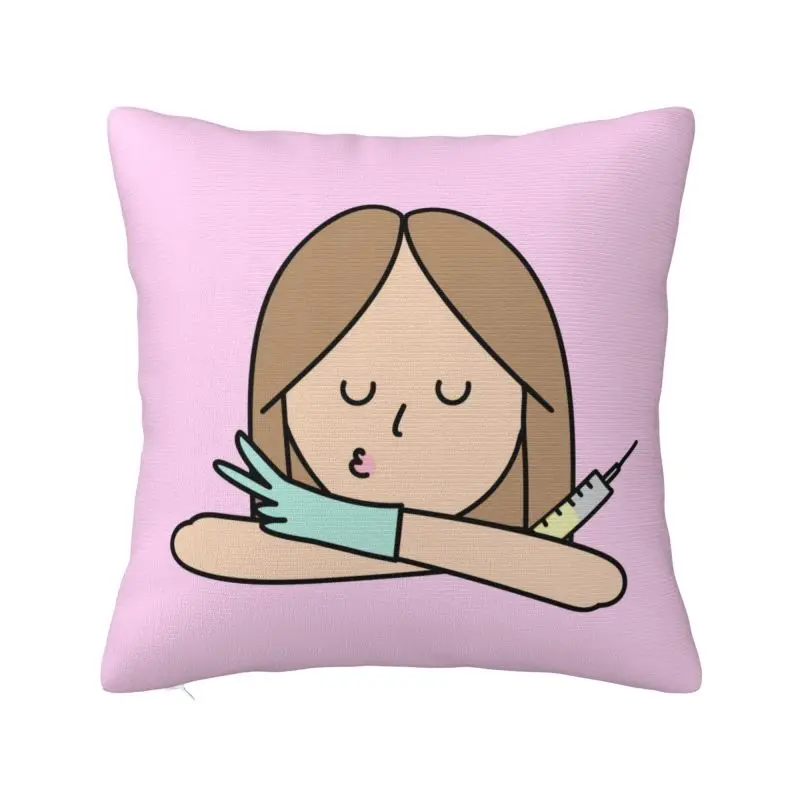 Custom Funny Cartoon Nurse Pillow Case 45x45cm Health Care Nursing Doctors Chair Cushion Cover Square Pillowcase