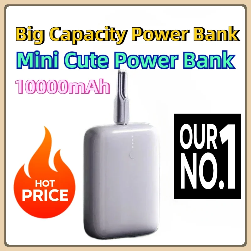 

Mini Cute Power Bank 10000mAh Big Capacity Power Bank PD 20W Portable Charger Quick Charge Battery Banks