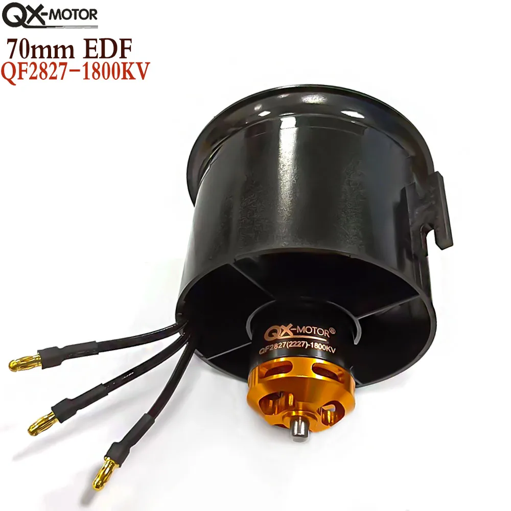 QX-Motor 70mm EDF QF2827 2600KV 1800KV Silnik bezszczotkowy 12 łopatek Wentylator kanałowy do zabawki zdalnie sterowanej FMS RC