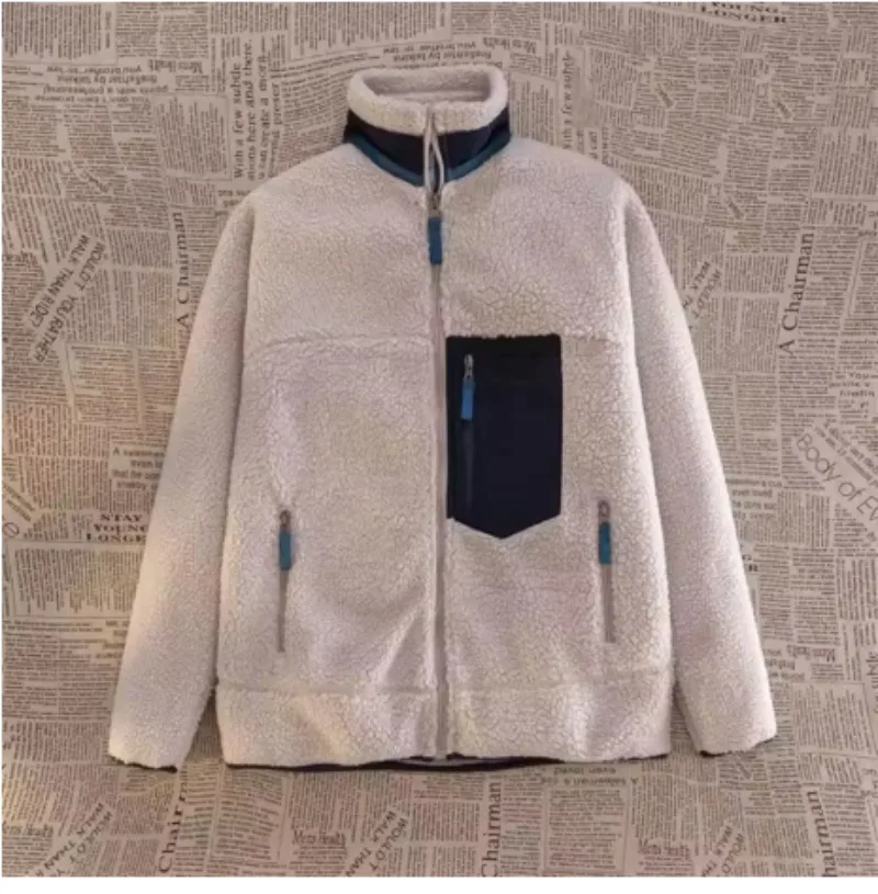 Motorcycle Outdoor Fleece Jacket For Men/Women Double Sided Fleece Thickened Plush Rider Cycling Suit Lamb Wool Windproof Jacket