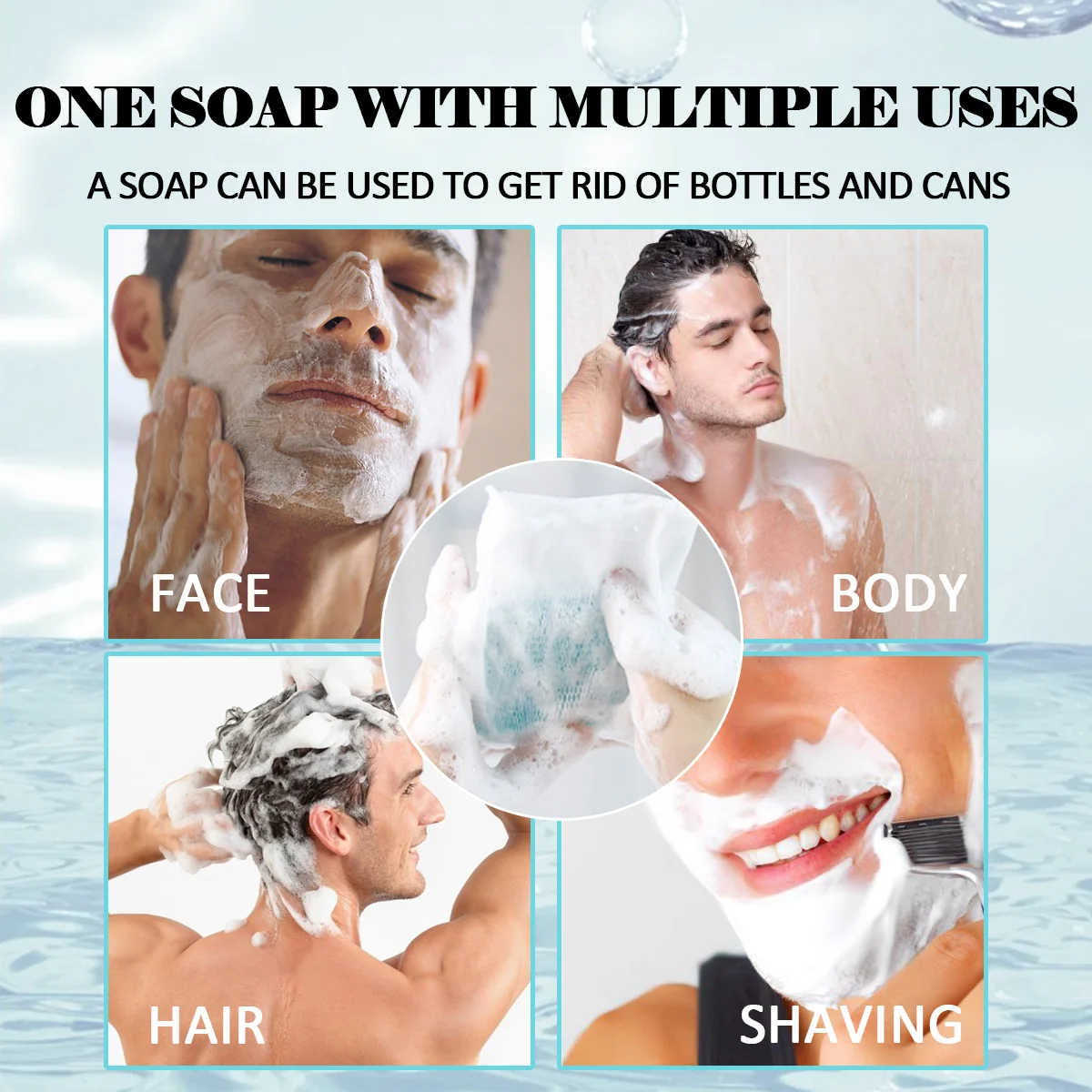 قالب صابون كلاسيكي معطر كولونيا، عطر ومرطب يدوم طويلاً، منظف لطيف للبشرة للجسم والوجه، فورمو نباتي