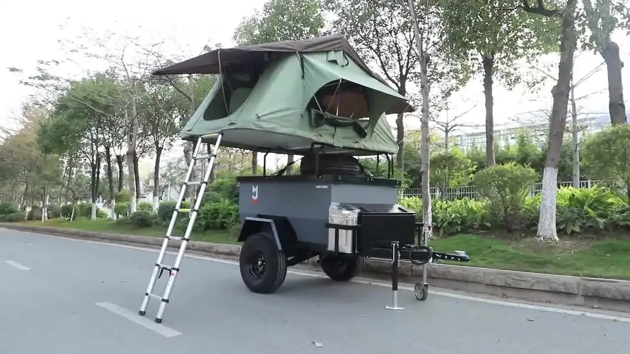 Updated Manley ORV Trailer Tent Trailer With Rooftop Tent (Cross-border)