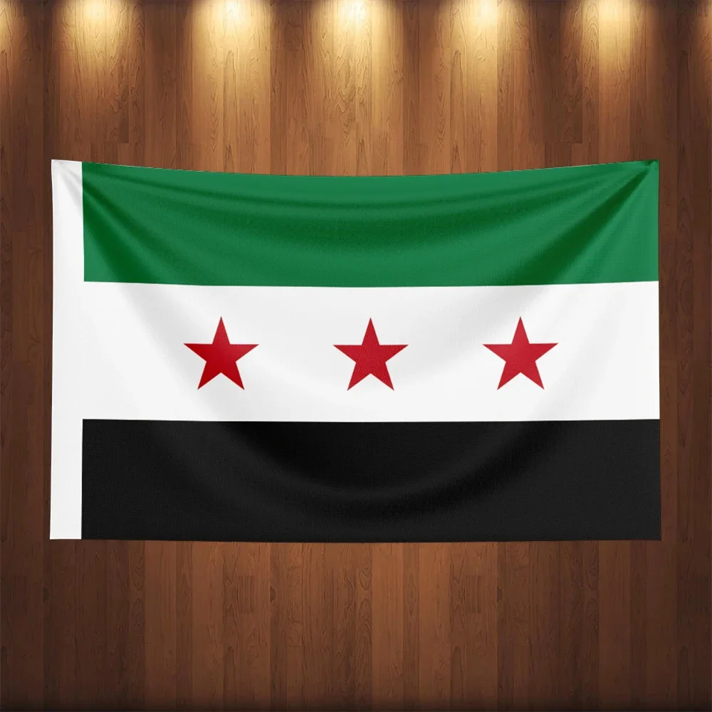 Syria flag 90*150cm The Syrian Arab Republic Syrian three star flag Banner Hanging Home Decoration flags