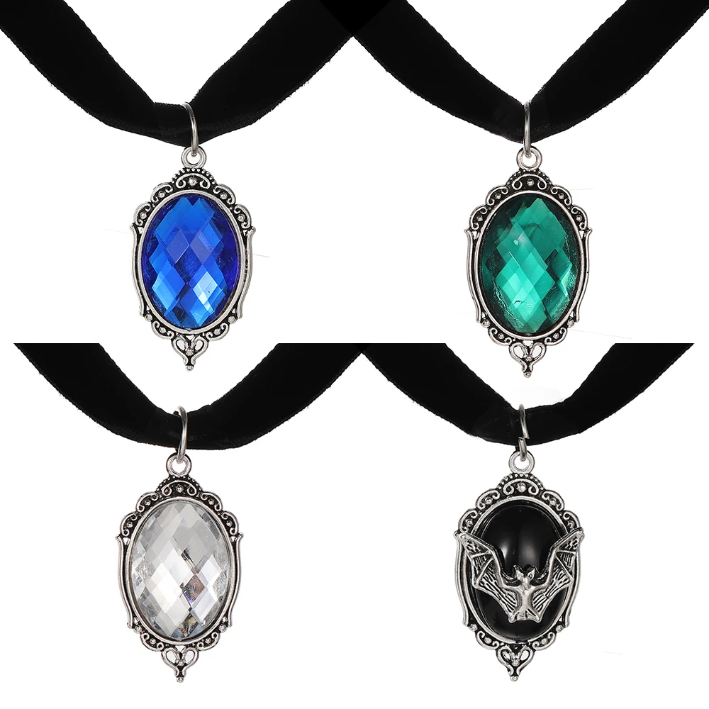 Doppelseitiger Samtkragen im Gothic-Stil, Schlüsselbeinkette mit Fledermaus-Anhänger, dunkles Retro-Accessoire für Damen, Party-Schmuck, Geschenkidee – Detail 9