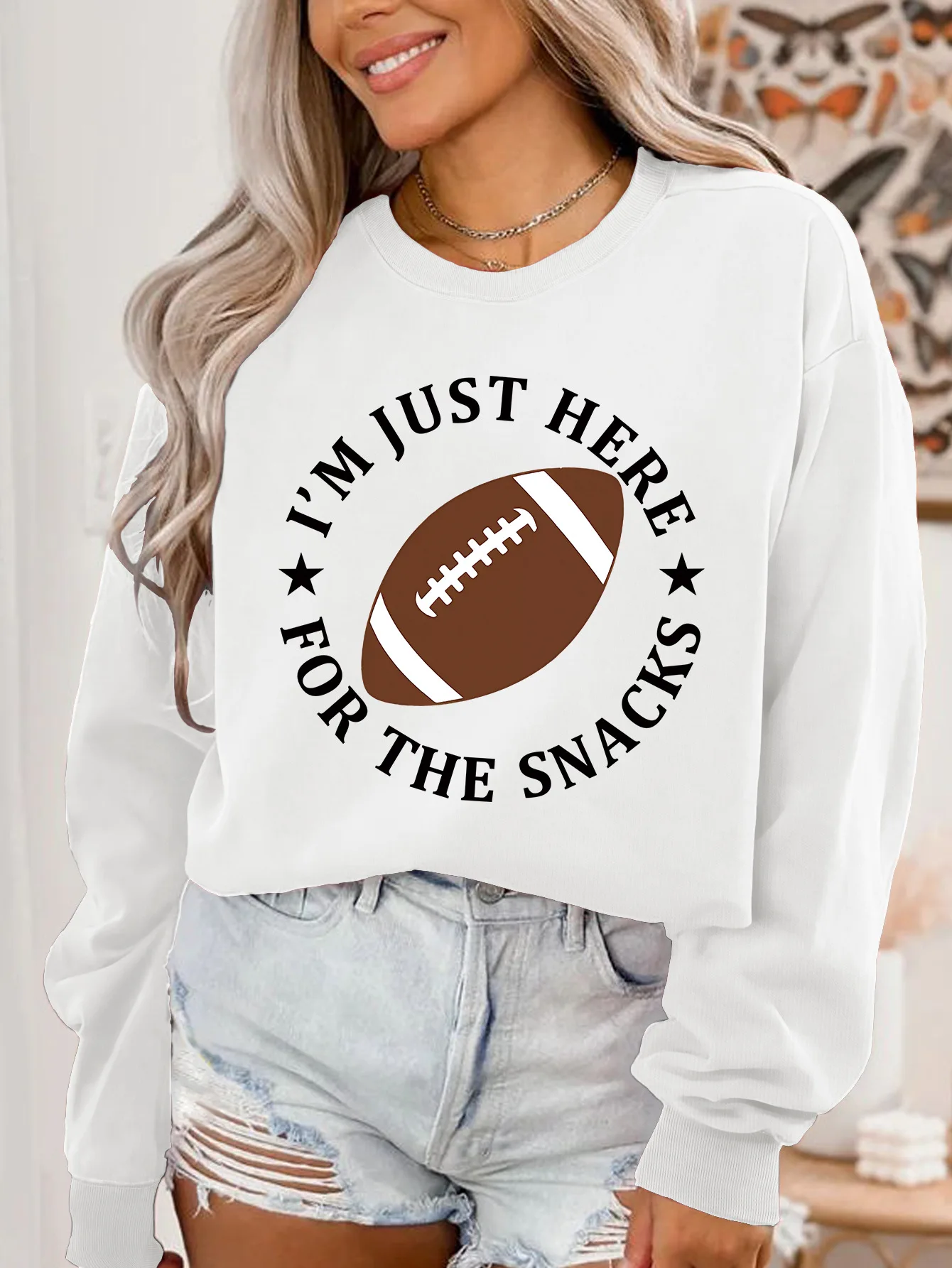 Damskie bluzy 2025 Lato Nadruki piłkarskie na przekąski, bluzy wkładane przez głowę, bluzy z kapturem, długi rękaw, grafika, kurtki do biegania