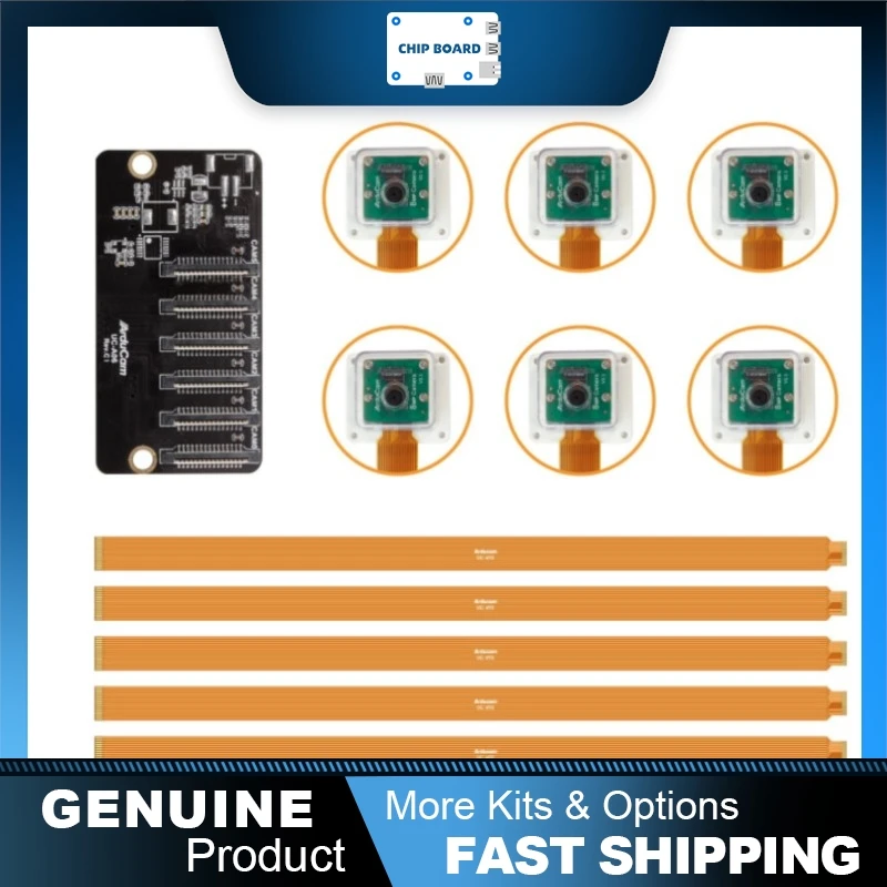 

Arducam IMX219 Multi Camera Kit for NVIDIA Jetson AGX Orin Dev Kit, 8MP IMX219 Sensor, Up to 6 Cameras Streaming