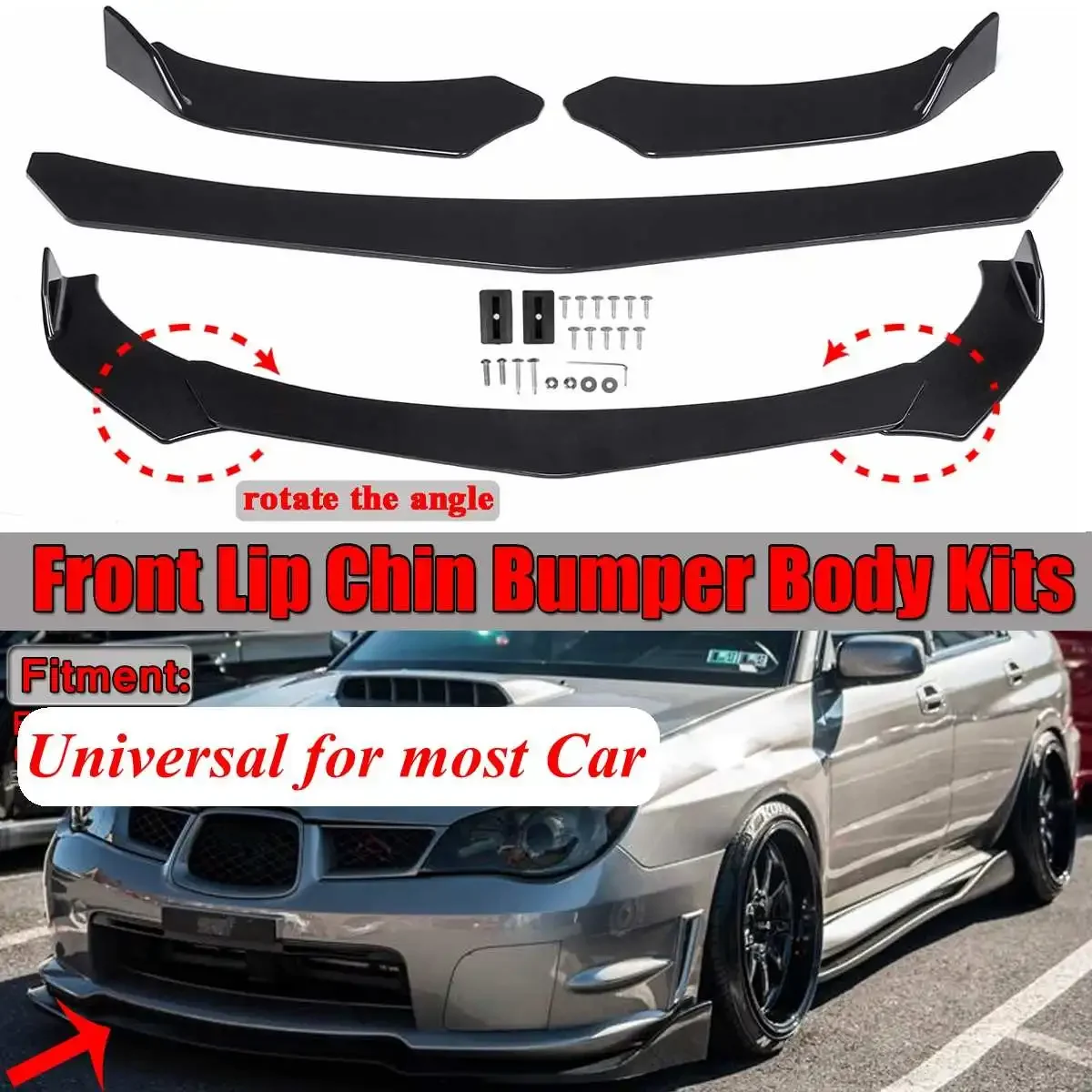 

Universal Front Bumper Lip Spoiler Splitter Cover Trim For BMW For Benz For VW For Audi For Ford For Peugeot For Honda Body Kit