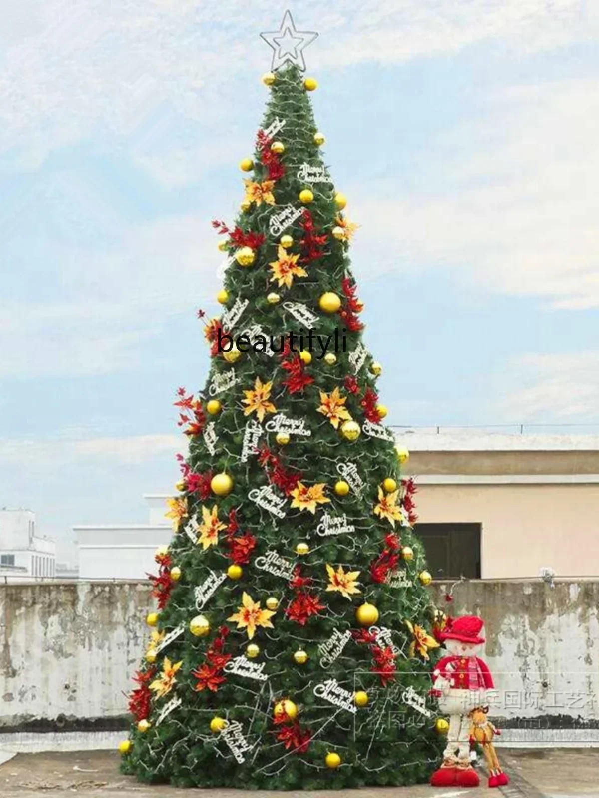 

Large Christmas tree Christmas outdoor frame Christmas tree shopping mall hotel square decoration scene luminous A48