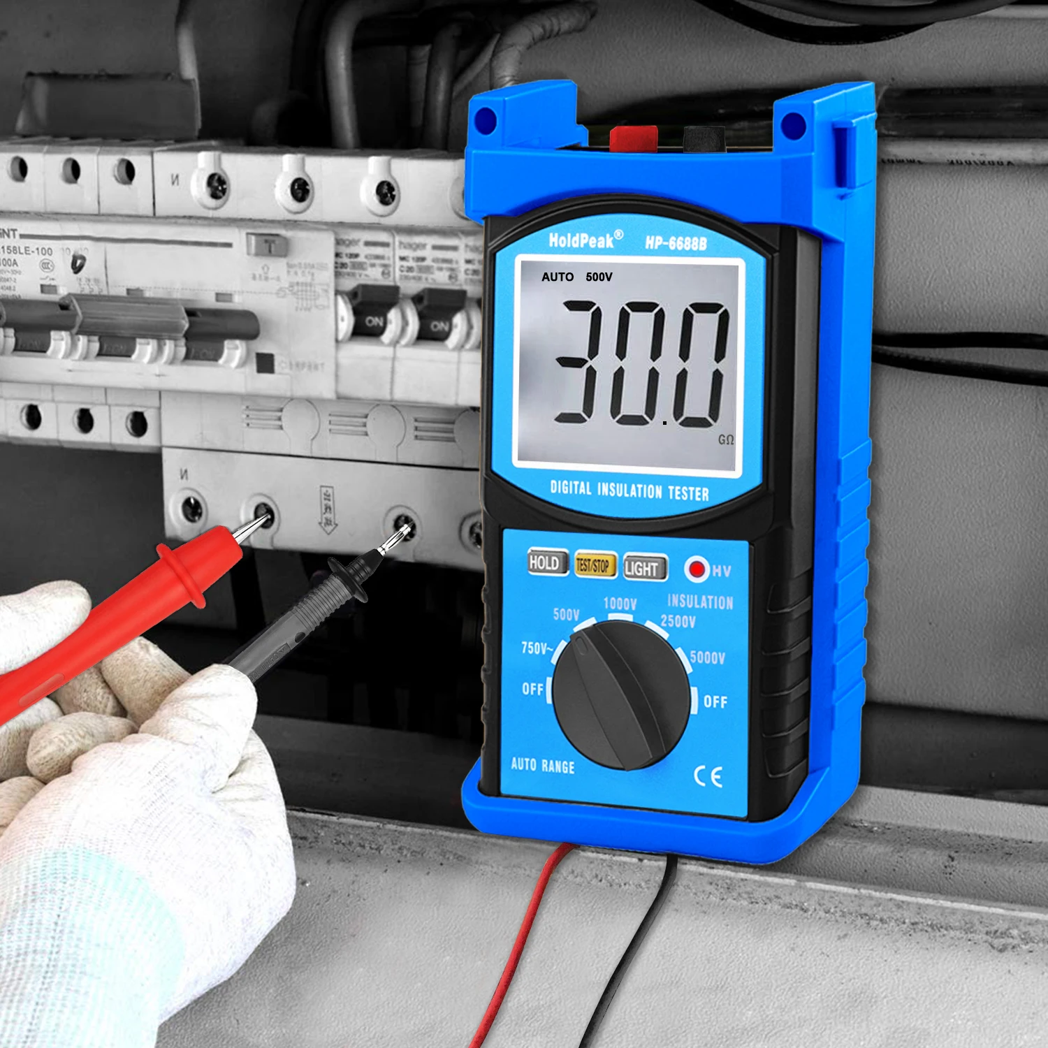 HoldPeak HP-6688B Digitale isolatieweerstandstester 5000V Professioneel spanningsmeetinstrument Auto Range draagbare tester