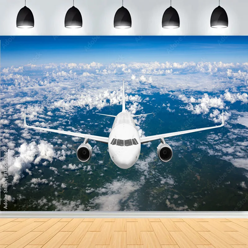 

Blue Sky Clouds Air Plane Birthday Party Photography Backdrops Baby Adults Portrait Photocall Photo Studio Background PA-01