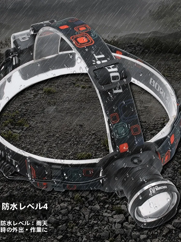 Lampada frontale ultra luminosa a lungo raggio con messa a fuoco regolabile Lampada da viaggio per camma esterna montata sulla testa con uscita di luce ad alta intensità