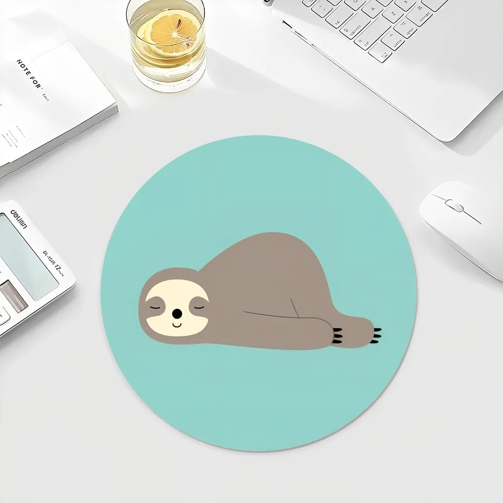 Sloth Mousepad INS Tide Round Keyboard Mat Table Mat Students Cabinet Gamer Desktop Mousepad Cup Mats Deskpad Home Decor