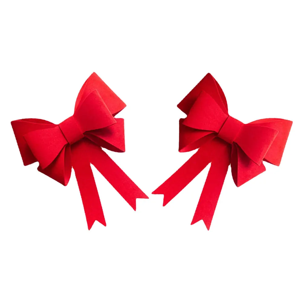 

2pcs Large Red Bowknot Bows For Christmas Wedding Decorations Oversized Curtain Tiebacks Wreath Car Outdoor Indoor
