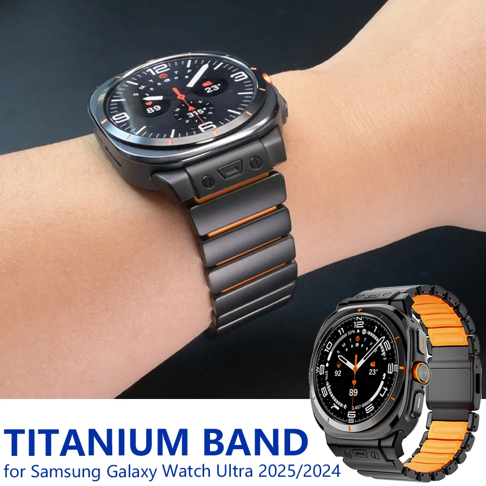 

Роскошный титановый ремешок для Samsung Galaxy Watch Ultra 2025 2024, металлический ремешок шириной 24 мм для Galaxy Watch Ultra, ремешок для часов 47 мм