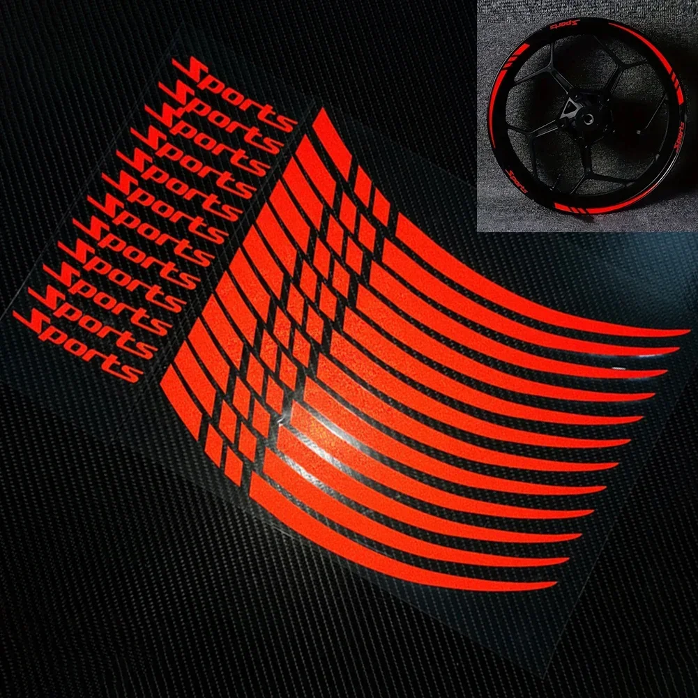 Wheel Decals Sticker Wheel Rim Stripe Wheel Decal Tape Sticker Red For 18-21Inch Sport Wheel Motor Wheel Rim Stripe Tape Sticker image 3