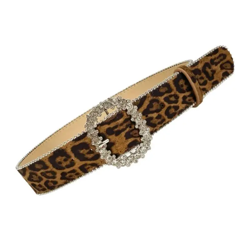 A52E فريد الخصر سلسلة الساخن مشبك ليوبارد طباعة سلسلة راعية البقر حزام للنساء حفلة موسيقية نادي حزب لفساتين الجينز #4