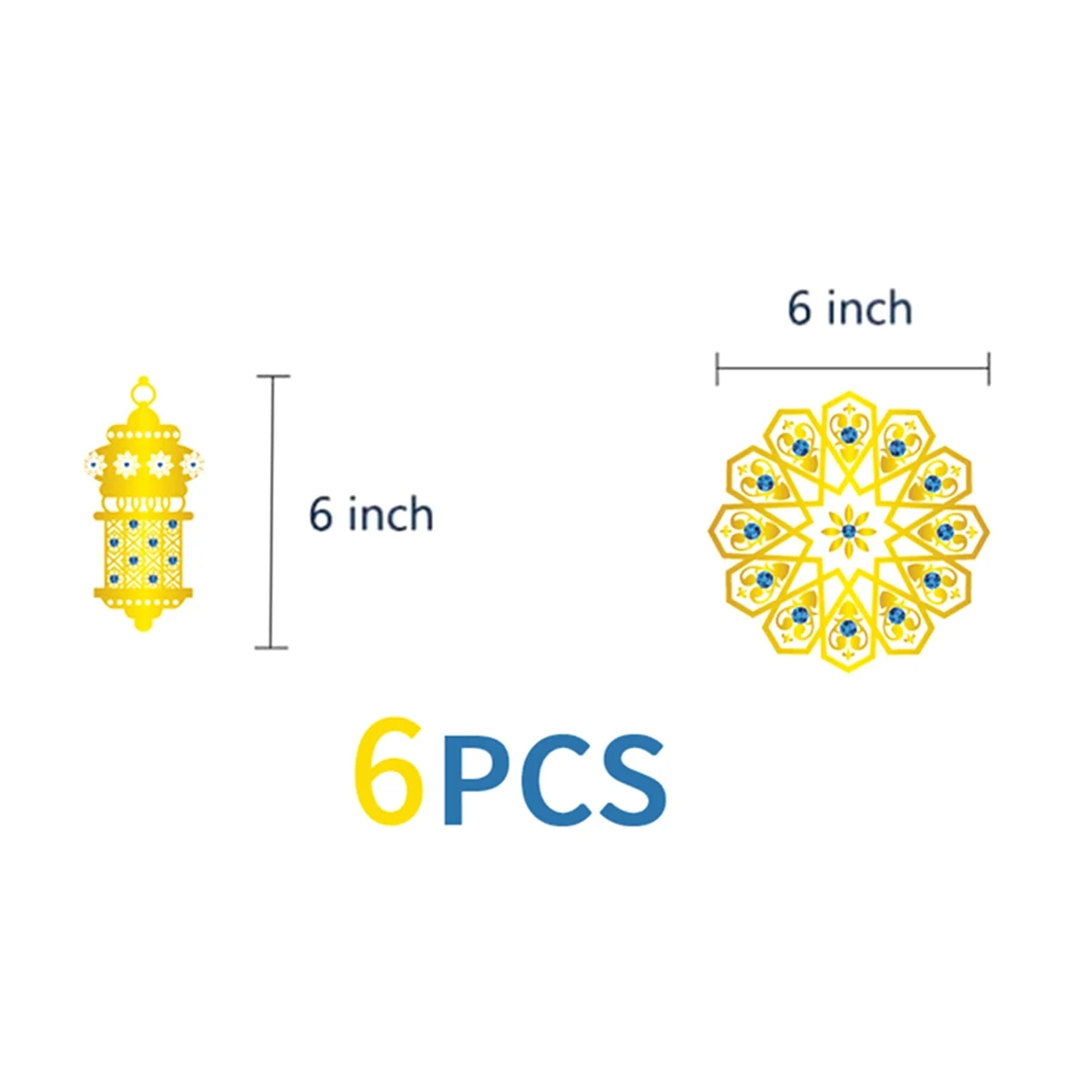 18Pcs Crescent Moon Lantern Ramadan EID Decoration Home Happy Ramadan Mubarak Party