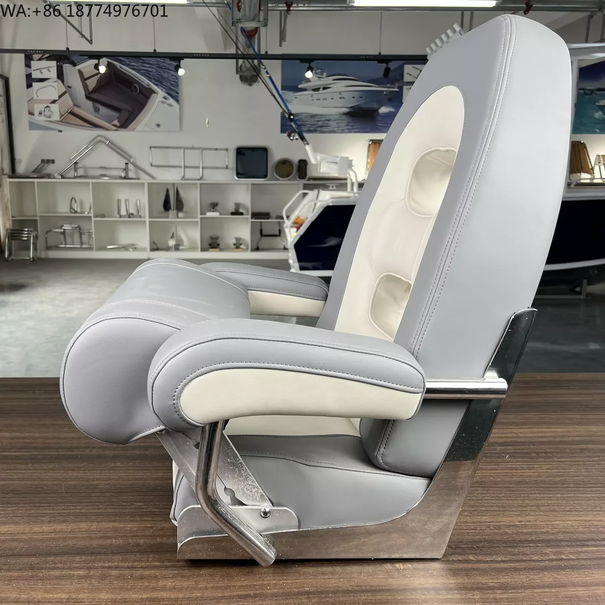 

Boat Accessories High Back Arm Rest Flip-up Helm Boat Seats for Pontoon Boat