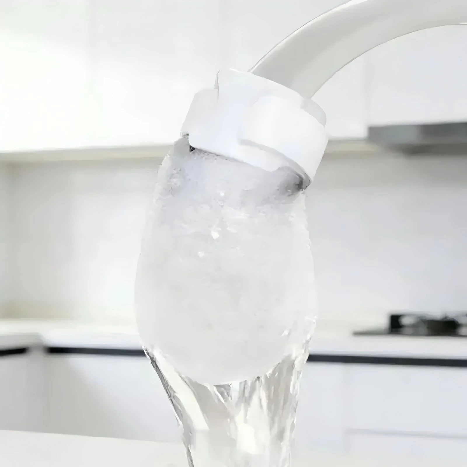 50 Stück Wasserhahnfilter aus Baumwolle, spritzwassergeschützt, entfernt Sand, Filter mit T-Riemen, Wasseraufbereitungssocken zur Rostentfernung von Leitungswasser – Detail 5