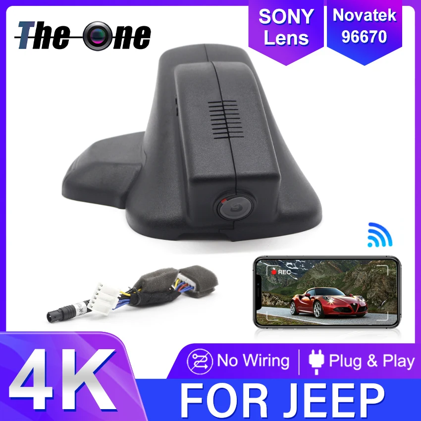 For Jeep Compass 2018-2025 Front and Rear 4K Dash Cam for Car Camera Recorder Dashcam WIFI Car Dvr Recording Devices