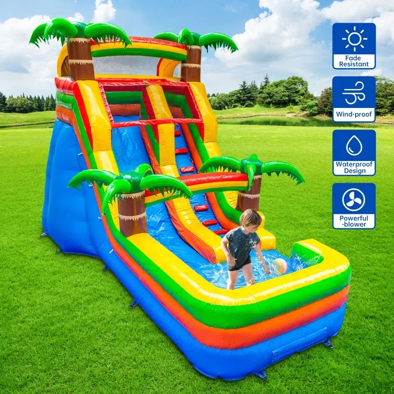 

Надувная водная горка для бассейна из ПВХ для детей и взрослых, мелкий бассейн на заднем дворе, игра для дома, жилого торгового центра