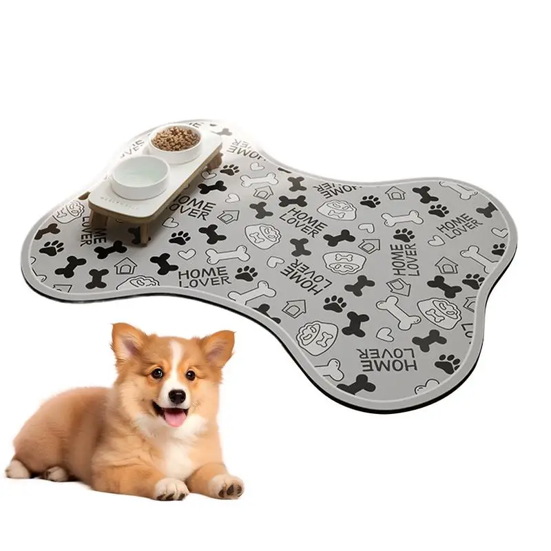 Pet Food Placemat Floor Pet Feeding Mat Anti-Slip Dog Food Mats For Floors Waterproof Quick Dry Water Dispenser Mat Dog Bowl Mat