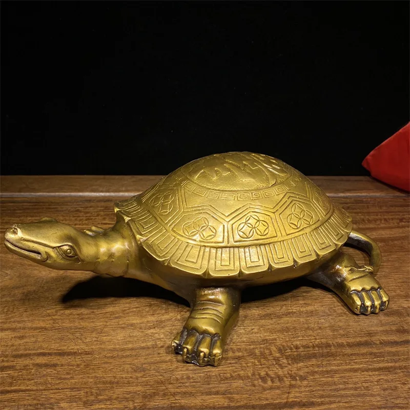 Brass Turtle Decoration Large Copper Dragon Turtle Longevity Turtle Small Size Small Water Turtle Home Furnishings Office Decora