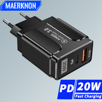 20W Mobile Phone Charger USB Type C Fast Charging Charger Smartphone Power Adapter For iPhone Xiaomi Huawei Samsung Wall Charger