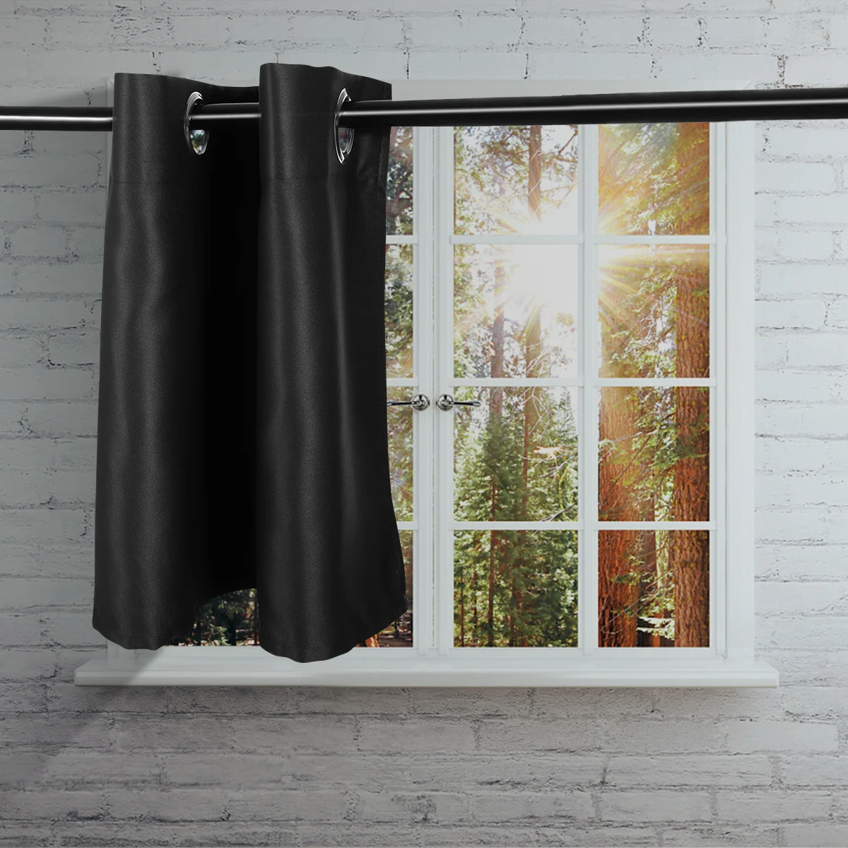 

Pure Color Sun Proof Shade Screen Short Curtain Valance 74x46cm Black Kitchen Balcony Home Rustic Modern Decoration
