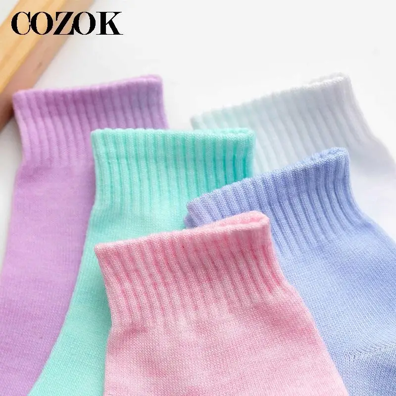 5 Pairs/lot Hot Sale Simple Womens All-match Solid Socks Girls Candy Color Fashion Socks Spring Autumn Cotton Socks Famale Socks