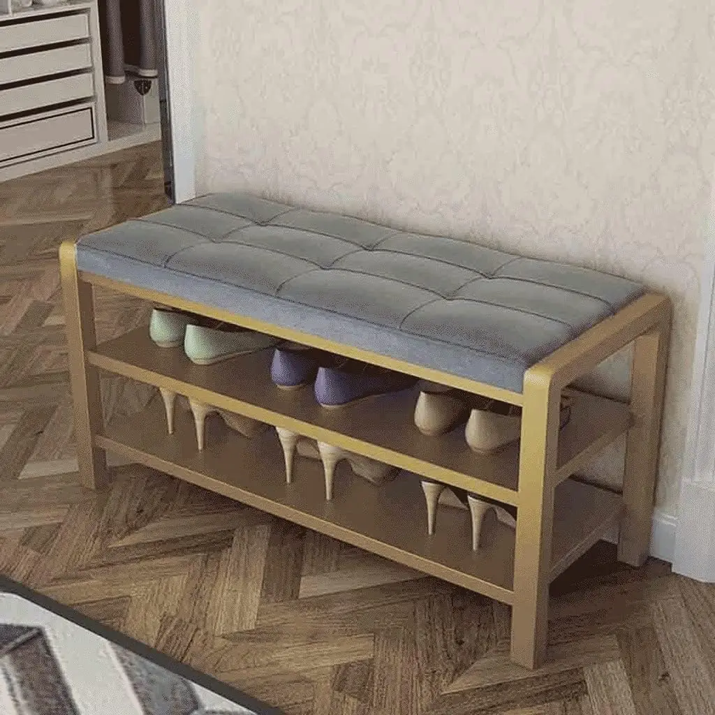 2 Tier Shoes Storage Bench,Change Shoe Bench,for Living Room Bedroom Hallway