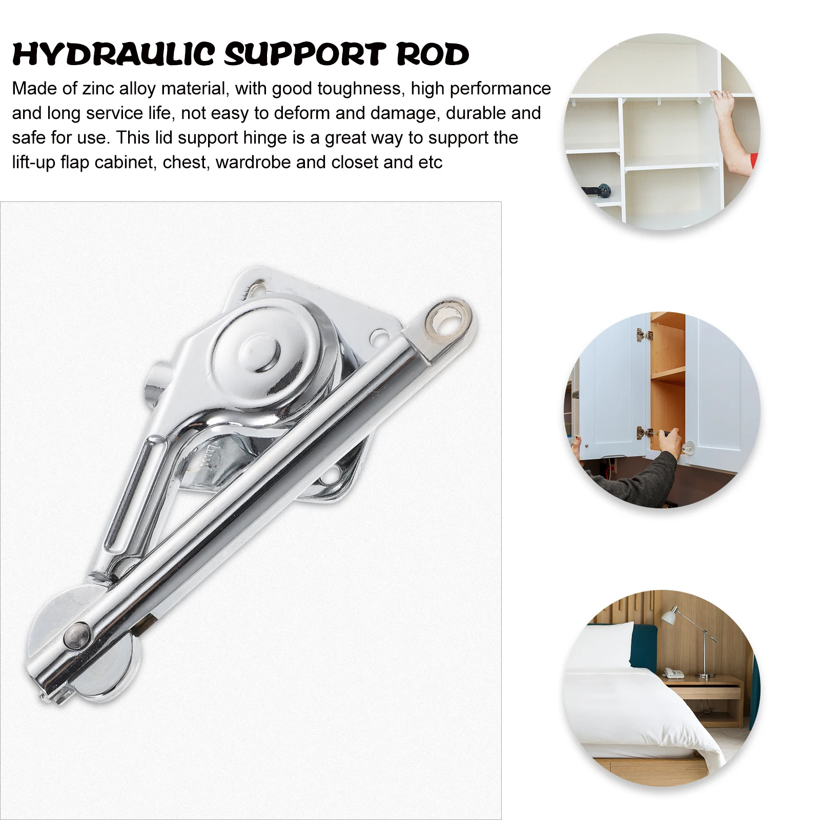 

Hydraulic Support Rods Zinc Alloy Lid Stay Hinges Drop Down Chest Toy Hardware Cabinet Door Lift Up
