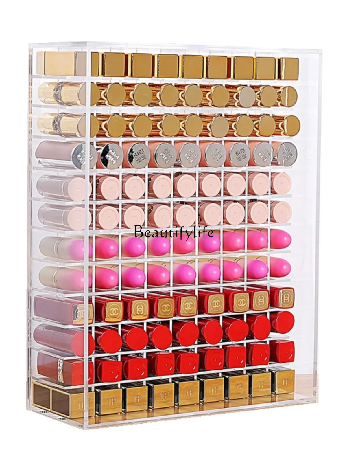 

Lipstick storage box, acrylic storage, large multi-grid lip glaze shelf.