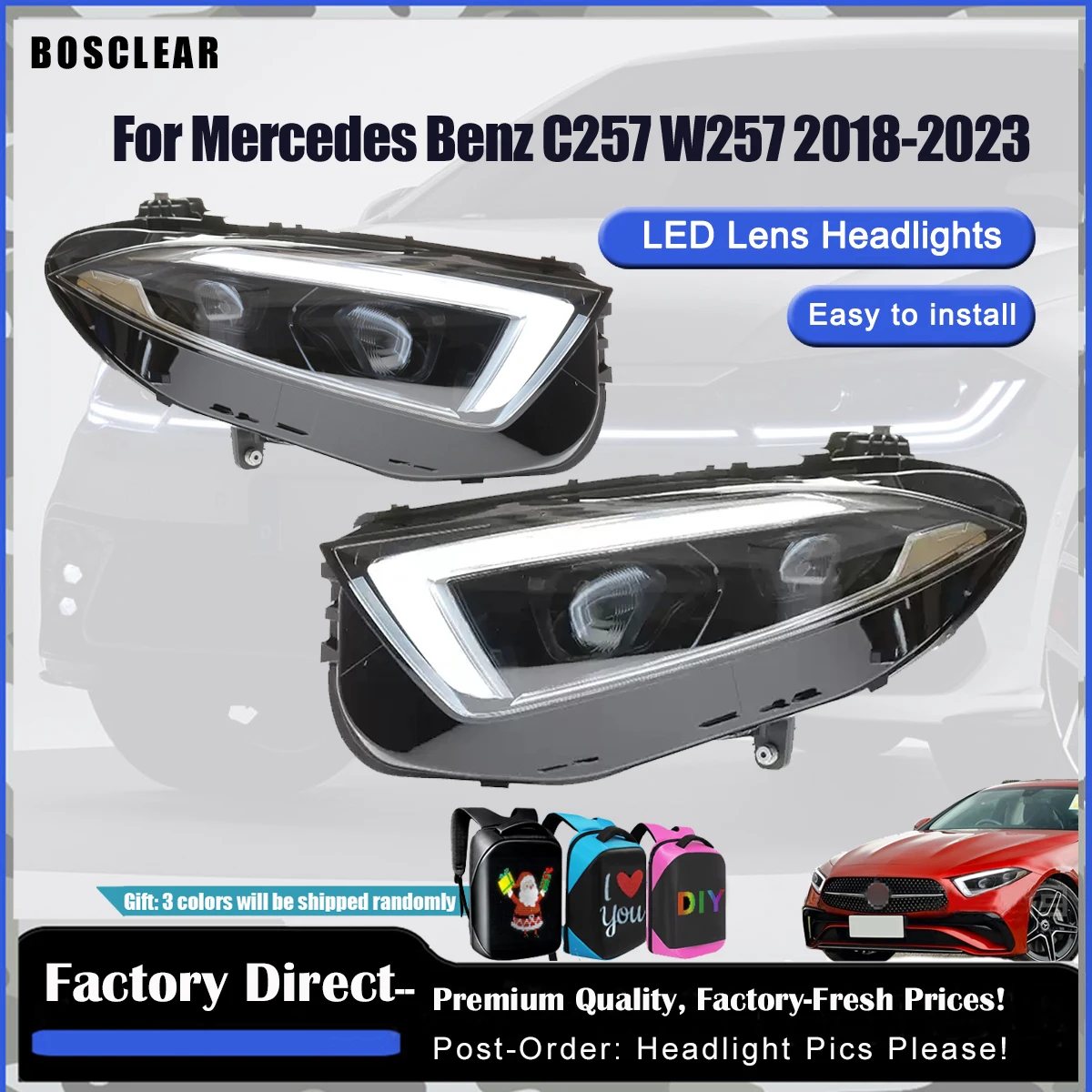 

Headlights Assmebly For Mercedes-Benz CLS C257 W257 2018-2024 LED Head Lamps Upgrade DRL Dynamic Signal Front lights Accessories