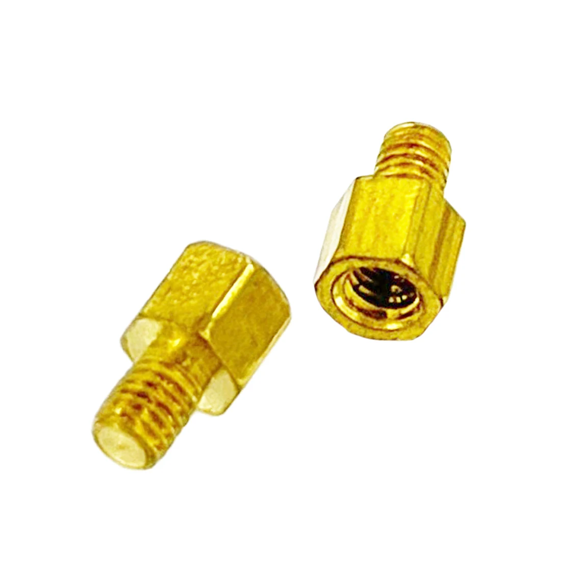 9pcs M3*4mm +4mm Brass Hex Standoff Pillar Single-head Screw M3 Screws Thread Goldplated Wholesale New