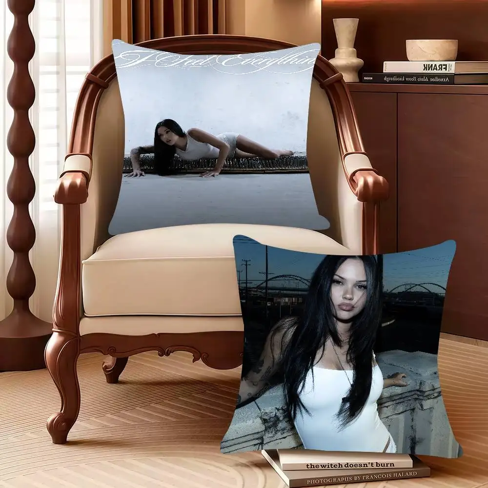 M-Maggie L-Lindemann I Feel Everything Kissenbezug, Dekor-Schutzhüllen, bequem, weich, für Sofa, Wohnzimmer, Heimbüro