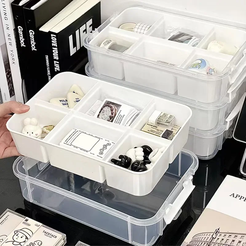 

Очень большой 4-уровневый штабелируемый ящик для хранения с крышкой, прозрачный пластиковый органайзер, ящик для хранения игрушечных строительных блоков, школьный офисный контейнер