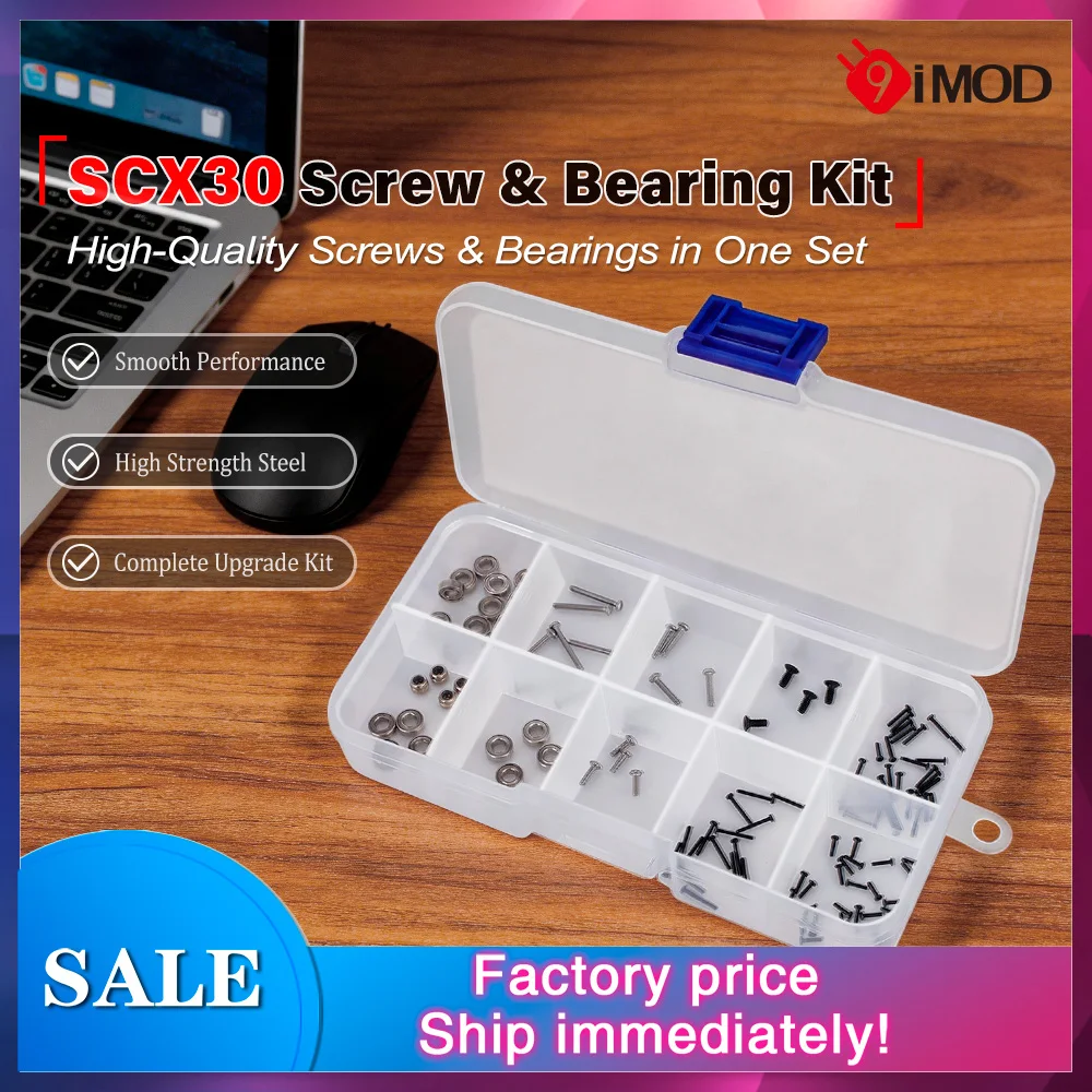 SCX30 120PCS Screw & Bearing Kit Stainless Steel RC Upgrade for Axial SCX30