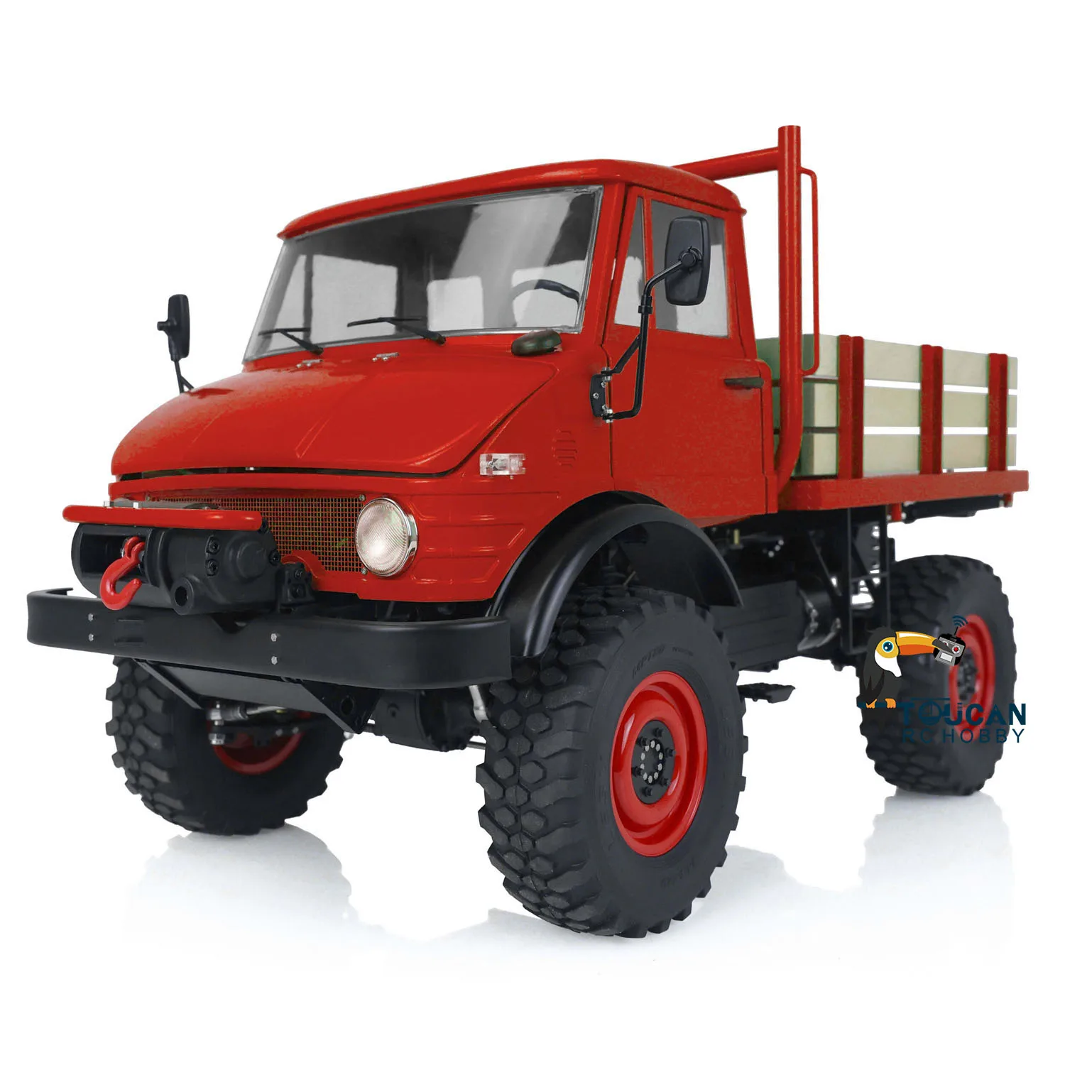 1/10 LESU 4x4 U406 Metal RC Off-Road Vehicles Model Painted Red Assembled Car 2Speed Transmission Winch Toys for Boy THZH1431