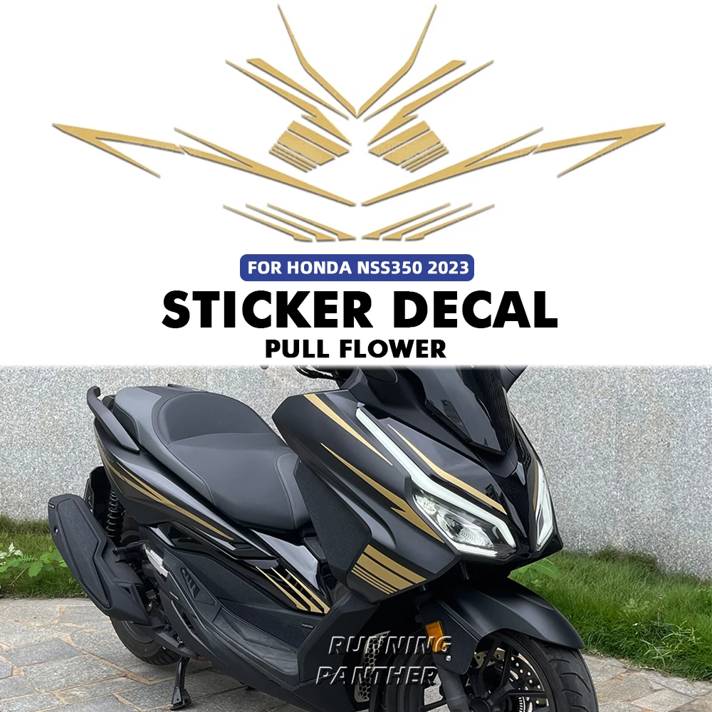

For Honda NSS 350 NSS350 2023 Motorcycle Body Anti Scratch Resistant Skid Protective Pull Flower Decal Decoration Sticker