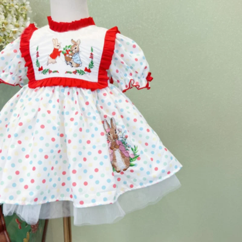 ins Turkey Kids Dress Party Dress for Kids Girl  Flower Girl Dresses Eid Dress Birthday Party Fashion Sweet Girls Dress