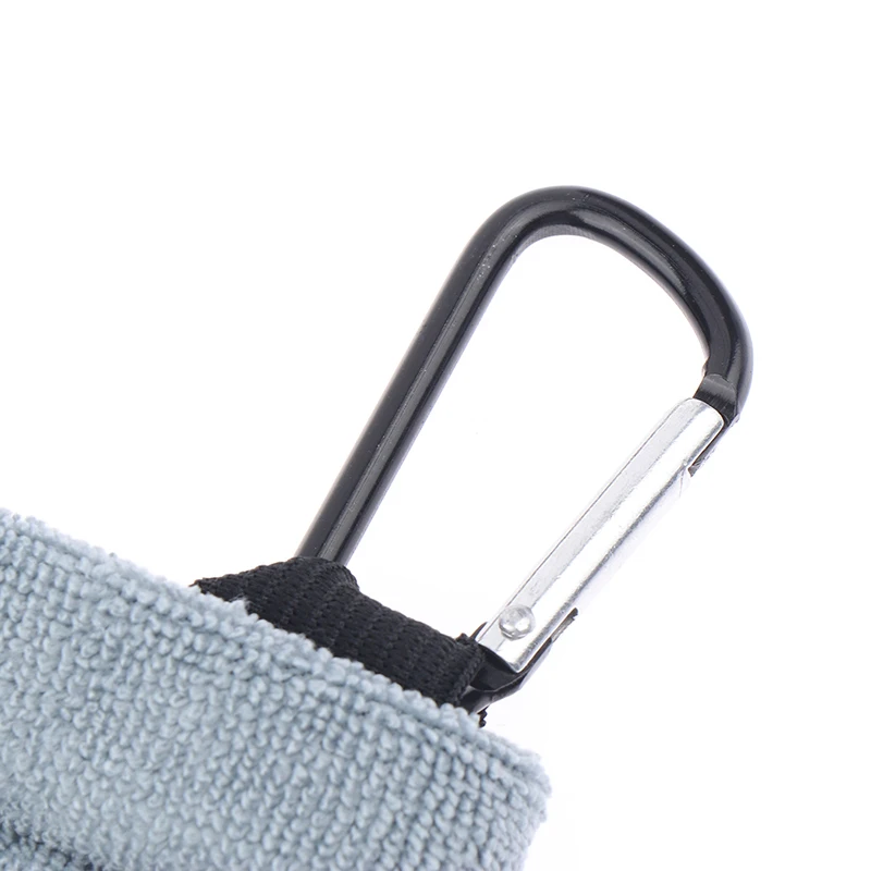 

[S]Square Microfiber Golf Ball Cleaning Towel With Carabiner Hook Water Absorption Clean Golf Club For Head Wipe Cloth Clean