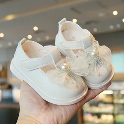 Kinder Baby Meisje Prinses Schoenen Herfst Mode Baby Zachte Zolen Antislip Peuter Schoenen Kind Korea Leren Schoenen Voor Kinderen