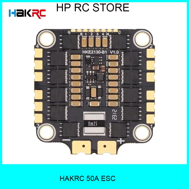 

HAKRC 50A 8B50A BLheli_S 2-6S 4In1 Brushless ESC DShot150/300/600 30.5*30.5mm for RC FPV Racing Drone