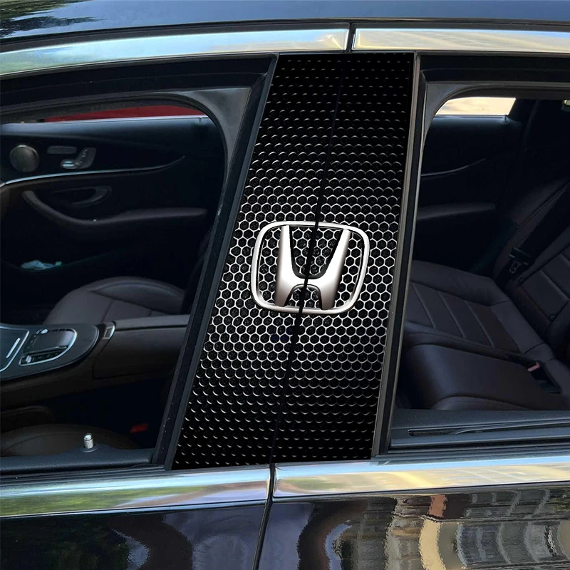 Pegatinas de coche, cubierta decorativa de columna central de Pilar B, calcomanías de PET para Honda Civic Accord Jazz Fit CRV Odyssey City Pilot Vezel