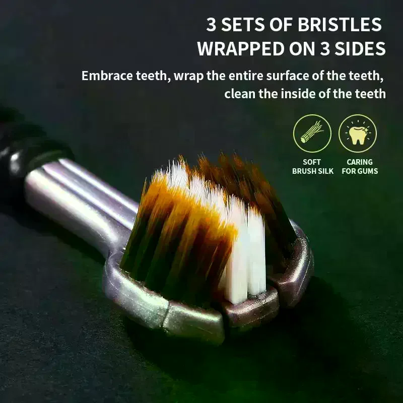 1PCS/2PCS/4PCS/8PC Three Sided Soft Bristled Toothbrush Adult Household Cleaning And Gingival Protection Advanced Toothbrush