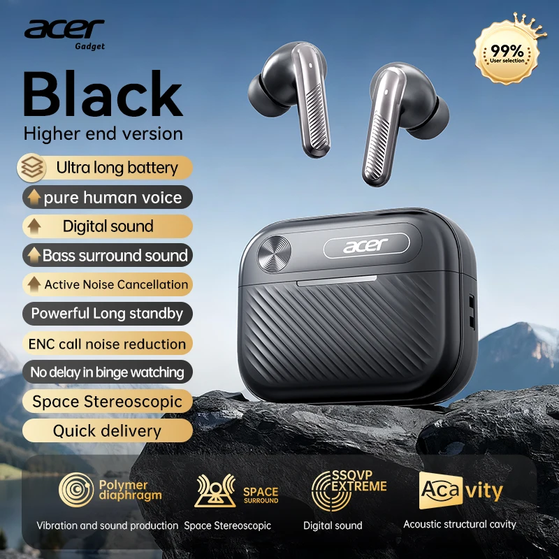 Acer Ohr644 インイヤー型ワイヤレスBluetoothヘッドホン ANC