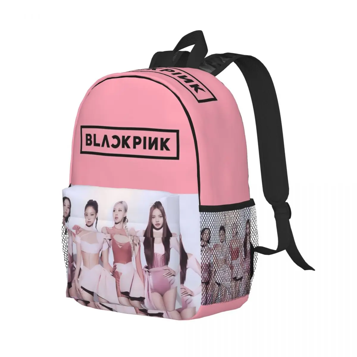 Love Pink Love Black Printed Lightweight Casual Schoolbag For School, Outdoor, Shopping, Office 15inch